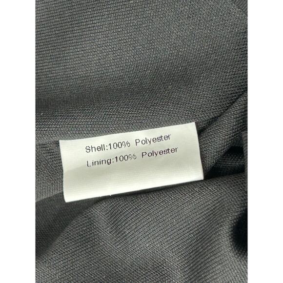 Scala Black Crystal Embellishments One-Shoulder Ruched Cocktail Dress Sz 8 FLAWS - Picture 14 of 16